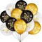 45 Pieces 12-Inch Black, Gold & White Happy Birthday Balloons – Latex Party Decorations for Girls, Boys, Women & Men, Indoor & Outdoor Birthday or Anniversary Celebration (Gold,white)